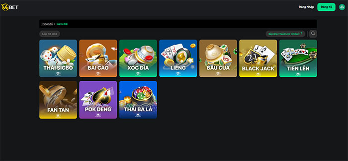 Sảnh game bài trực tuyến thuần Việt tại V9bet